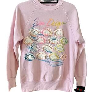 Vintage 80s San Diego Seashells Rainbow Crewneck Adult Medium